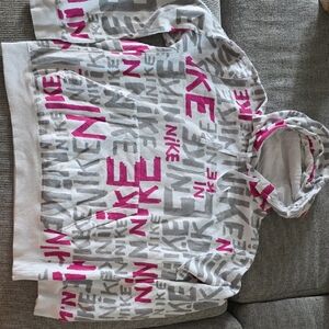 Nike Pink and Gray Women's Hoodie